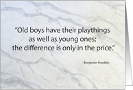 Old Boys Have Their Playthings card