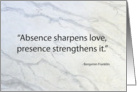 Absense Sharpens Love card