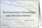 Investment in Knowledge card