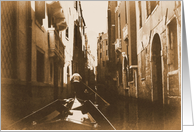 sepia venice canal blank note card