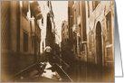 sepia venice canal blank note card