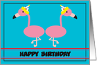 Happy Birthday Flamingo Customizable card