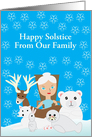 Solstice Winter Mother Nature with Animals Family Custom Text card