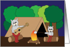 Father’s Day Father and Son Cat Camping card