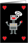 I Love You Robot Red Gray Hearts Black Bleep Bleep card