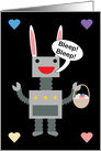 Easter Robot Pastel Hearts Bunny Rabbit Egg Black Bleep Bleep card