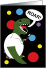 Dentist Day Dinosaur Toothbrush Roar Dots Black card