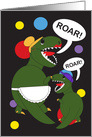 Mother’s Day Tyrannosaurus Rex Dinosaur Mom Colorful Polka Dots card