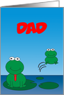 Father’s Day Dad Child Frogs Personalize Leap Frog Lily Pad card