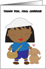 Black Female Mail Carrier Thank A Mail Man Day card