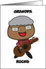 Black Grandpa Rocks Guitar Personalize card