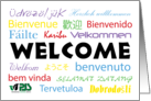 Welcome Many Languages Professional Janitorial Service Logo Corner card