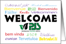 Welcome Many Languages Professional Janitorial Service Center Logo card