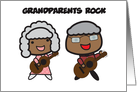Black Grandparents Day Grandma and Grandpa Rocks with Guitars card