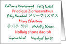 Merry Christmas Many Languages Lesko card