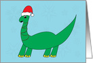 Christmas Funny Brontosaurus Dinosaur Snowflake card