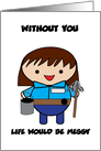 Custodian Janitor National Custodial Workers Recognition Day Female card