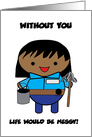 Janitor National Custodial Workers Recognition Day Black Female card