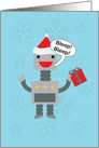 Christmas Robot Snowflake Bleep Bleep Funny card