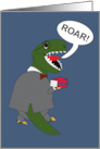 Library Workers Day Trex Dinosaur Funny Male Librarian card