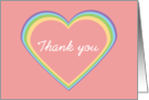 Thank You Love Hearts Pastel Colors card