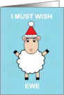 Merry Christmas Wish Ewe Sheep Funny card