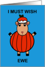 Happy Halloween Wish Ewe Sheep Pumpkin Funny card