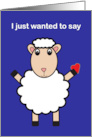 Valentine’s Day Cartoon Sheep Heart Funny card