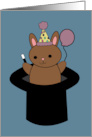 Birthday Magical Brown Bunny Rabbit Magician Hat card