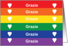 Grazie Italian Thank You Heart Rainbow card