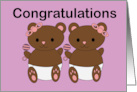 New Parent Congrats New Baby Twin Girls card