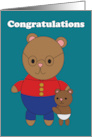 Congratulations Grandfather on New Grandson Bear card