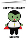 for nephew Happy Halloween Cute Vampire card