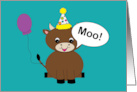 Happy Birthday Cow Moo is for Funny card