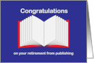 Retirement from Publishing Congratulations Book Chapter card