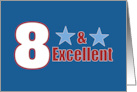 8 and Excellent 8th Birthday Blue Stars For HIm card