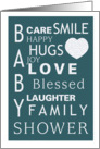 Baby Shower Subway Art Invitation card