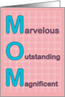 Marvelous Outstanding Magnificent Mom Mother’s Day Card