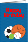 Customizable Sports Ball Birthday card