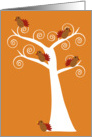 Five Thanksgiving Turkeys in a Tree card