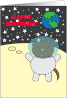 Happy Birthday Space Otter Customizable card