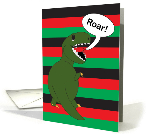 Kwanzaa Tyrannosaurus Rex Dinosaur card (1398956)