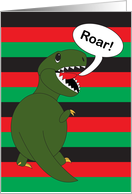 Kwanzaa Tyrannosaurus Rex Dinosaur card