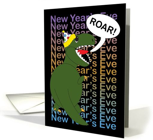 New Years Eve Party Invitation Tyrannosaurus Rex Dinosaur card