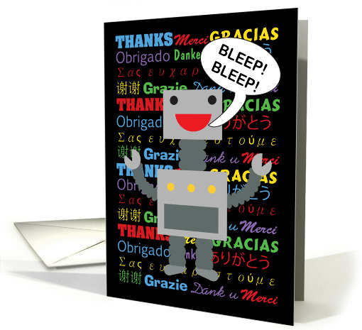 Thank You in Many Languages Robot card (1415326)