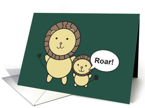 Father's Day Dad and Son Lions Roar card (1444526)