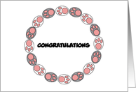 Congratulations Round of a Paws Cat Paws Custom card