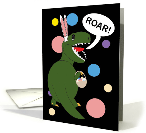 Easter Tyrannosaurus Rex Dinosaur Bunny Ears card (1464410)