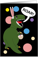 Easter Tyrannosaurus Rex Dinosaur Bunny Ears card