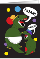 Mother’s Day Tyrannosaurus Rex Dinosaur Mom Colorful Polka Dots card